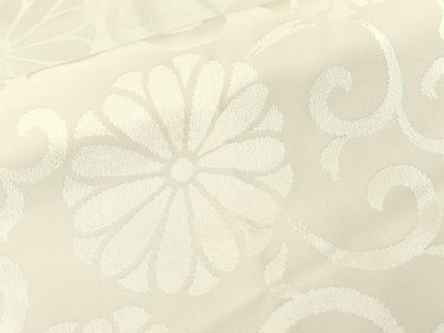 平和屋着物■長襦袢 無双仕立て 菊唐草地紋 半衿刺繍 正絹 逸品 BAAY6762hj