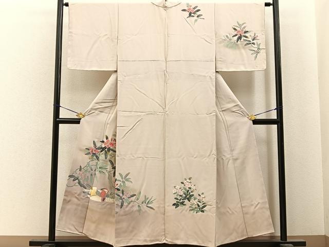 平和屋着物■訪問着 鴛鴦花文 暈し染め 金彩 正絹 逸品 未使用 BAAY6788hj