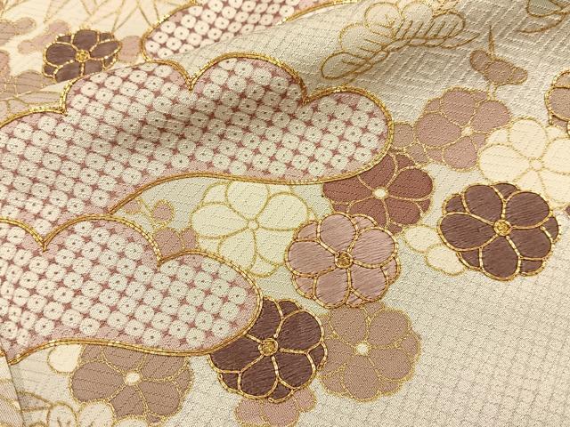 平和屋着物■豪華色留袖 駒刺繍 松竹梅 金彩 正絹 逸品 BAAY6793hj