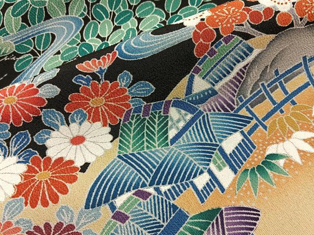 平和屋着物■豪華黒留袖 友禅 作家物 松竹梅 御所解文 正絹 逸品 BAAY6860hj