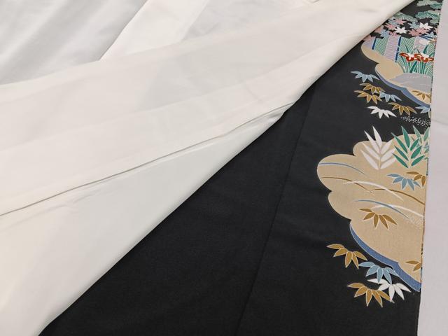 平和屋着物■豪華黒留袖 友禅 作家物 松竹梅 御所解文 正絹 逸品 BAAY6860hj