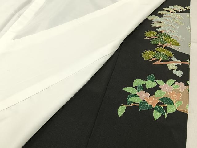 平和屋着物■豪華黒留袖 友禅 作家物 飛鶴風景文 正絹 逸品 BAAY6862hj
