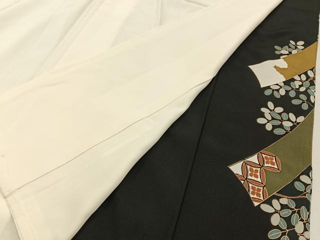 平和屋着物■豪華黒留袖 駒刺繍 扇面短冊花文 金彩 正絹 逸品 BAAY6868hj
