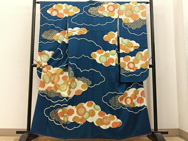 平和屋着物■豪華振袖 駒刺繍 雲取菊文 金彩 正絹 逸品 BAAY6906hj