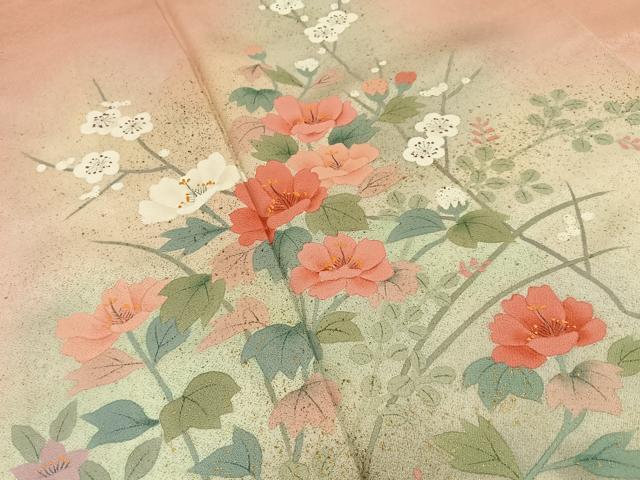 平和屋着物■訪問着 作家物 草花文 暈し染め 金彩 正絹 逸品 BAAY6920hj