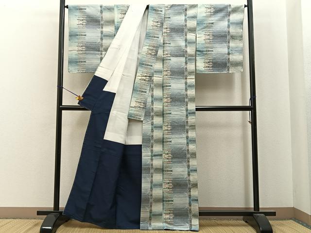 平和屋着物■上質な紬 笹竹文 正絹 逸品 未使用 BAAY6935hj