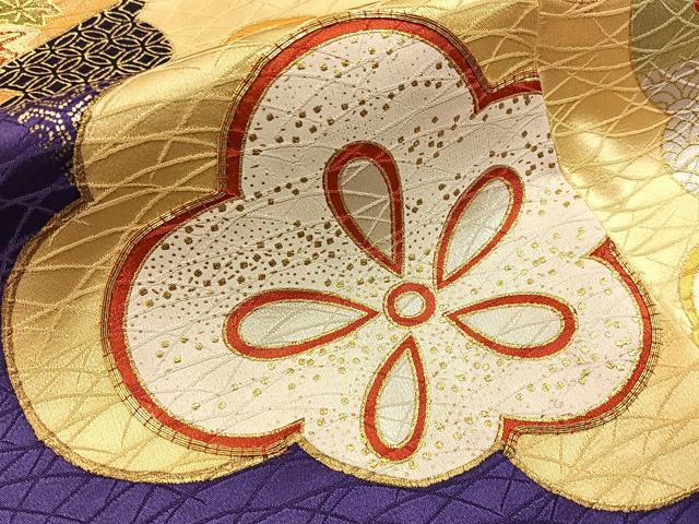 平和屋着物■訪問着 駒刺繍 雲取梅花文 金銀彩 正絹 逸品 BAAY6946hj