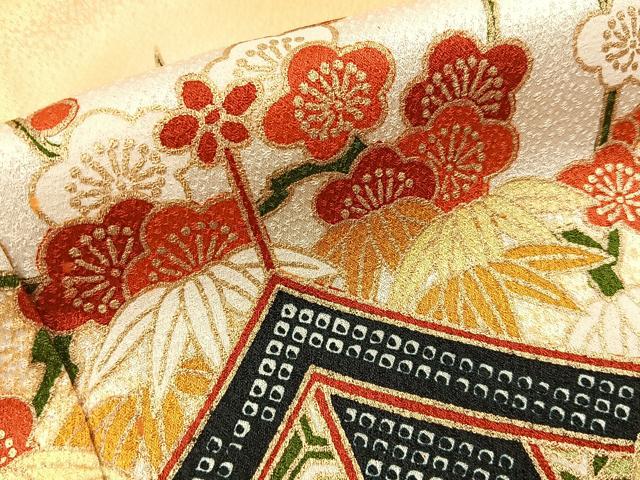 平和屋着物■訪問着 駒刺繍 万幕草花文 暈し染め 金彩 正絹 逸品 BAAY6949hj