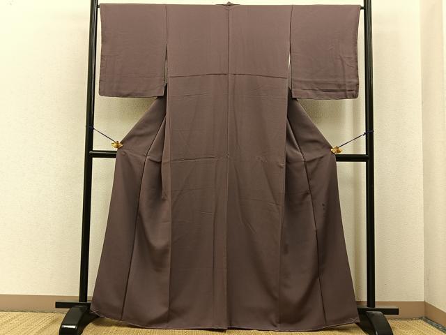 平和屋着物●上質な色無地 作家物 煎茶色 正絹 逸品 未使用 BAAY6955hj