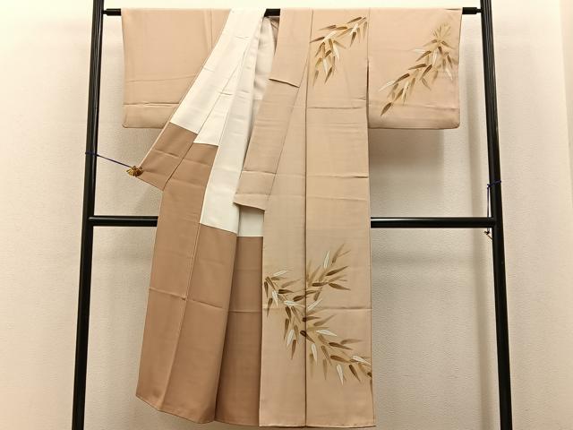 平和屋着物■訪問着 草葉文 暈し染め 金彩 正絹 逸品 BAAY6957hj