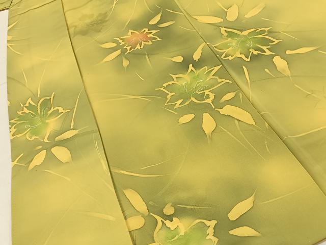 平和屋着物●上質な小紋 地紋起こし 草花文 暈し染め 正絹 逸品 BAAY6980hj