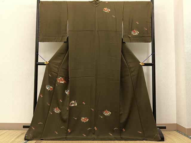平和屋着物●訪問着 十二単 楽器文 金彩 やまと誂製 ロング丈 正絹 逸品 未使用 BAAY6982hj