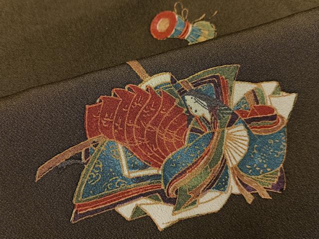 平和屋着物●訪問着 十二単 楽器文 金彩 やまと誂製 ロング丈 正絹 逸品 未使用 BAAY6982hj