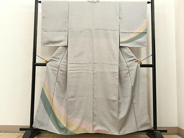 平和屋着物■訪問着 紬地 霞文 正絹 逸品 未使用 BAAY6991hj
