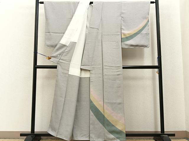 平和屋着物■訪問着 紬地 霞文 正絹 逸品 未使用 BAAY6991hj