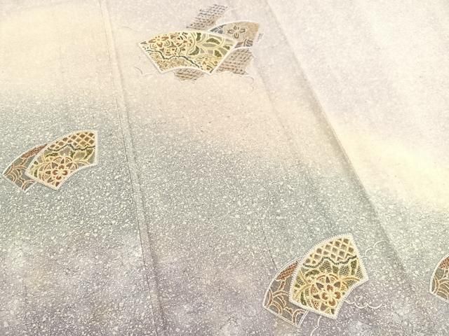 平和屋着物▽中国三大刺繍 スワトウ刺繍 総刺繍 訪問着 単衣 紬地 地紙宝相華 金彩 正絹 逸品 BAAY7346hv