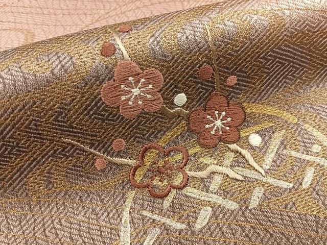 平和屋着物■訪問着 刺繍 流水草花文 暈し染め 金彩 正絹 逸品 未使用 BAAY8007hj