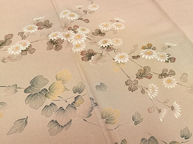平和屋着物■中国三大刺繍 相良刺繍 訪問着 菊 暈し染め 正絹 逸品 BAAY8010hj