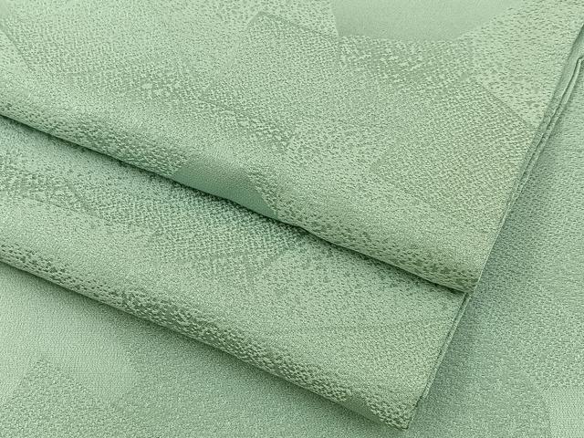 平和屋着物●上質な色無地 色紙重ね地紋 裏葉柳色 正絹 逸品 BAAY8017hj