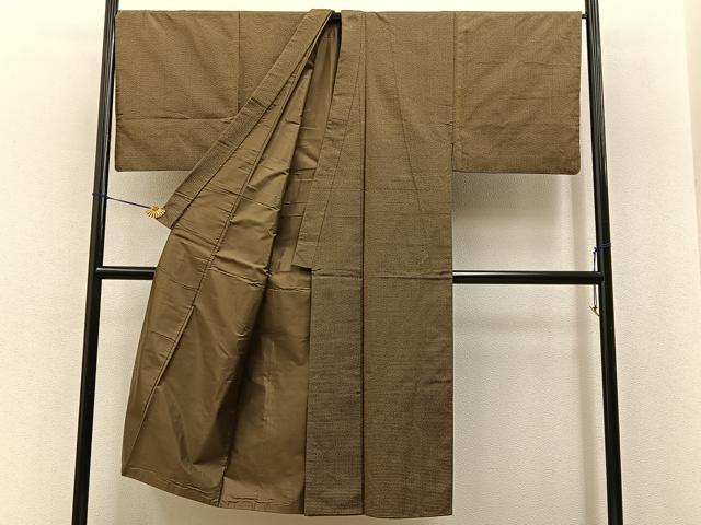 平和屋着物●男性 紬 120亀甲 総詰め 正絹 逸品 BAAY8022hj