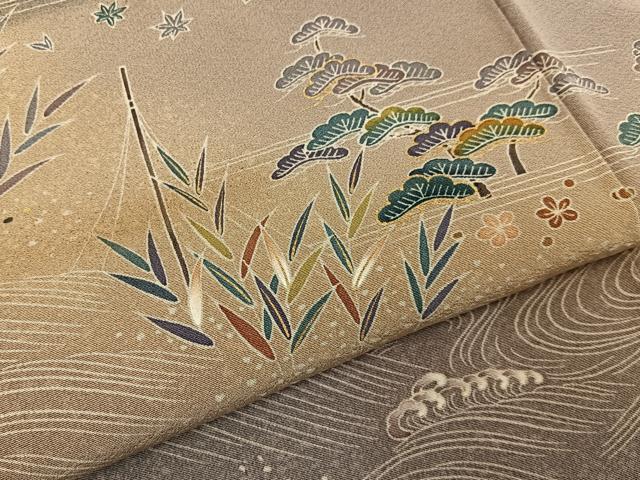 平和屋着物■訪問着 浜松文 暈し染め 金彩 正絹 逸品 BAAY8037hj