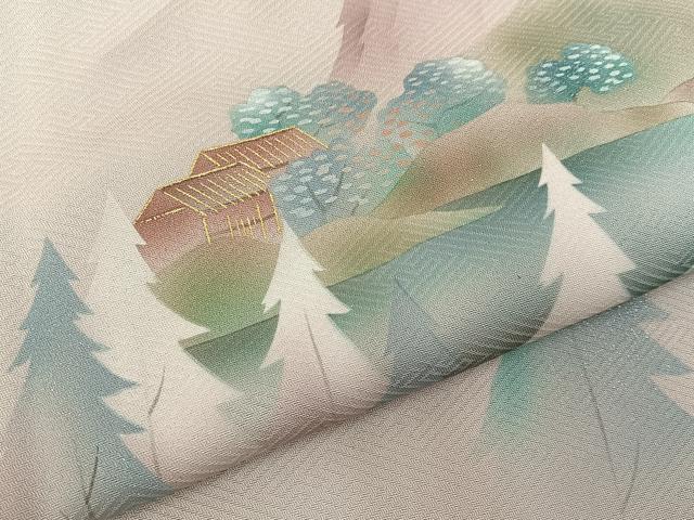 平和屋着物■訪問着 風景文 暈し染め 金銀彩 正絹 逸品 BAAY8045hj
