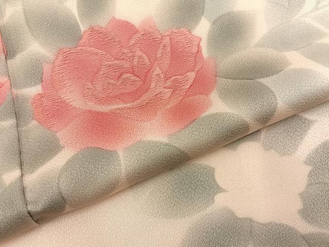 平和屋着物■訪問着 刺繍 薔薇 正絹 逸品 BAAY8047hj