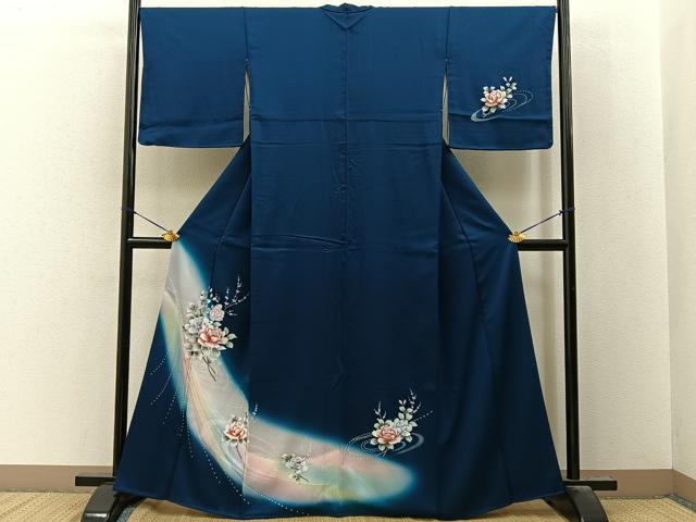 平和屋着物■訪問着 枝花文 暈し染め 銀彩 正絹 逸品 BAAY8048hj