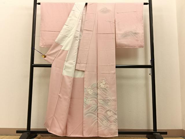 平和屋着物■訪問着 刺繍 立波冊子花文 暈し染め 正絹 逸品 未使用 BAAY8049hj