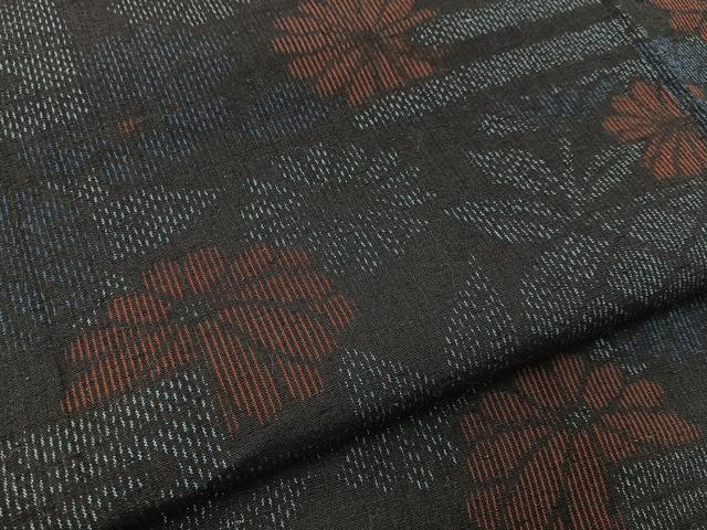 平和屋着物■上質な紬 エ霞菊文 正絹 逸品 未使用 BAAY8053hj
