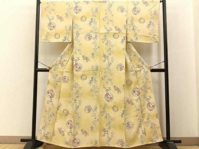 平和屋着物■上質な小紋 花丸文 暈し染め 正絹 逸品 未使用 BAAY8054hj