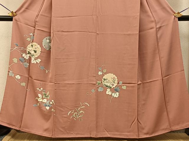 平和屋着物●訪問着 雪輪草花文 金彩 正絹 逸品 BAAY8055hj