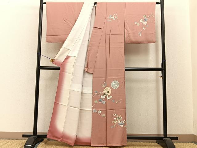 平和屋着物●訪問着 雪輪草花文 金彩 正絹 逸品 BAAY8055hj