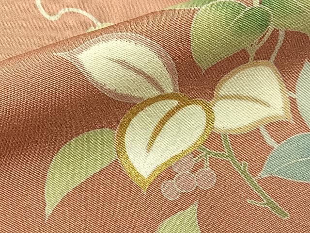 平和屋着物●訪問着 雪輪草花文 金彩 正絹 逸品 BAAY8055hj