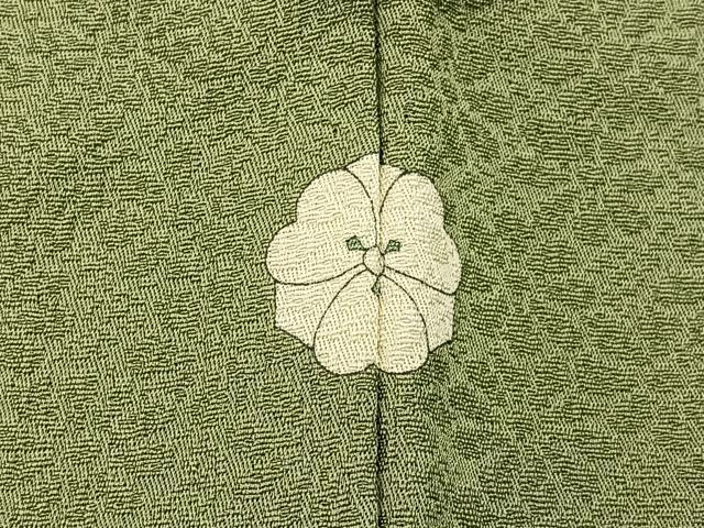 平和屋着物●上質な色無地 寿光織 草花地紋 柳茶色 さが美扱い 正絹 逸品 未使用 BAAY8056hj