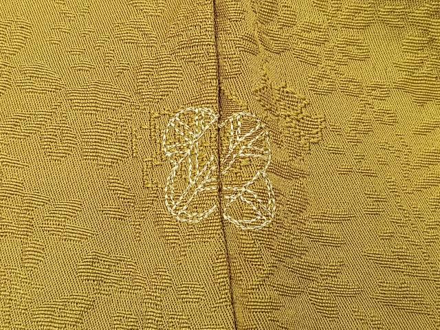 平和屋着物●上質な色無地 秋草地紋 玉蜀黍色 正絹 逸品 未使用 BAAY8059hj
