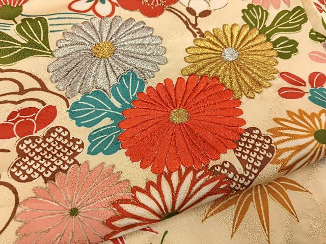 平和屋着物■豪華振袖 刺繍 松竹梅 流水秋草文 金彩 正絹 逸品 BAAY8062hj