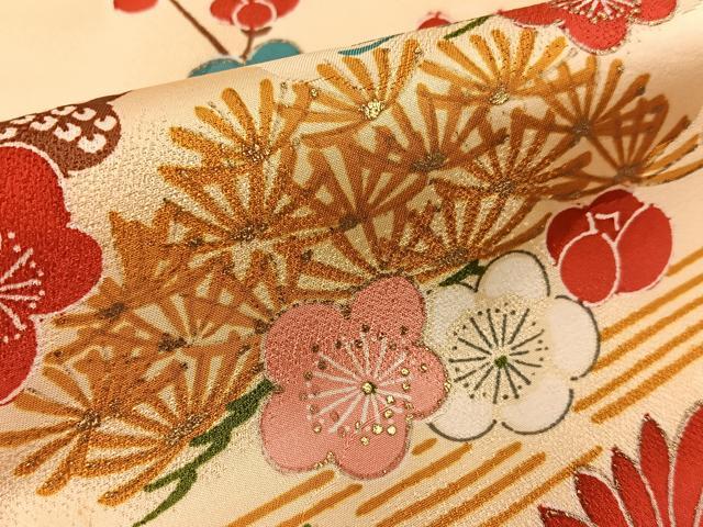 平和屋着物■豪華振袖 刺繍 松竹梅 流水秋草文 金彩 正絹 逸品 BAAY8062hj