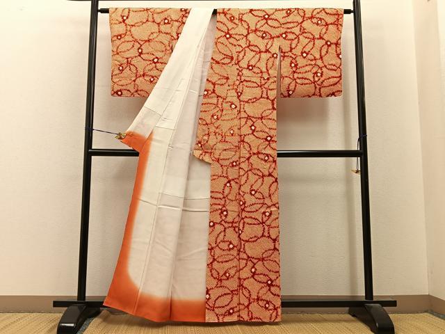 平和屋着物■上質な小紋 総絞り 吉祥文 正絹 逸品 BAAY8064hj