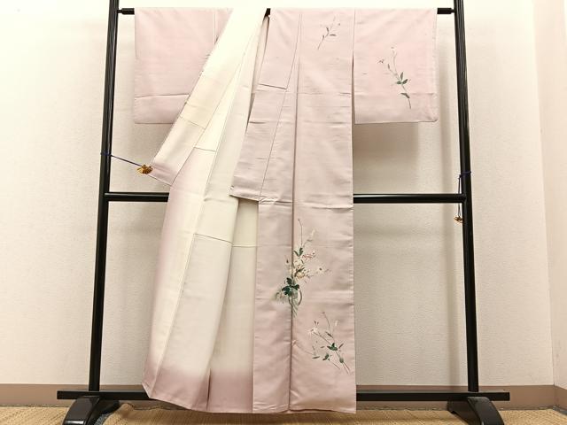 平和屋着物●訪問着 友禅 作家物 紬地 飾花文 正絹 逸品 未使用 BAAY8082hj