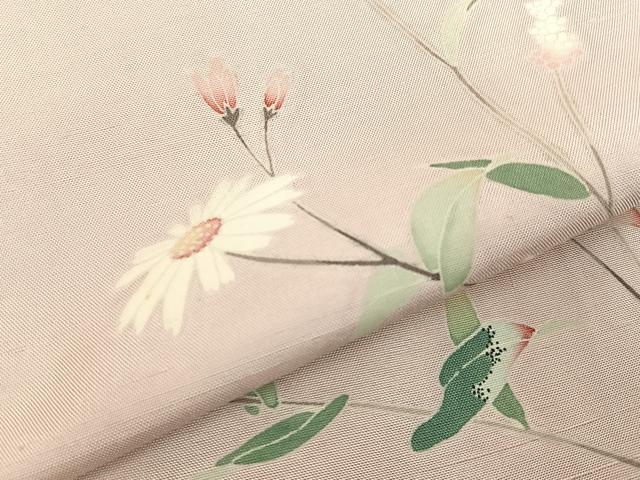 平和屋着物●訪問着 友禅 作家物 紬地 飾花文 正絹 逸品 未使用 BAAY8082hj