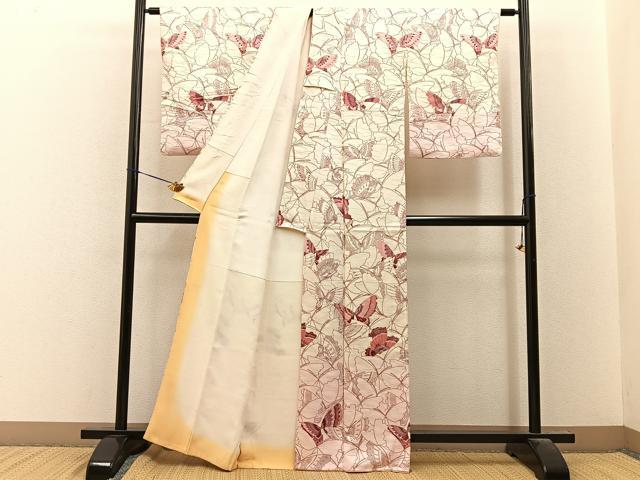平和屋着物■訪問着 舞蝶文 暈し染め 金彩 正絹 逸品 BAAY8085hj