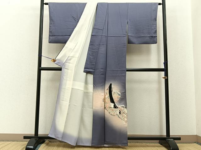 平和屋着物■豪華色留袖 総刺繍 十二単 暈し染め 銀糸 正絹 逸品 BAAY8093hj