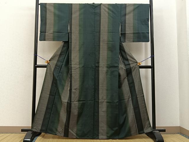 平和屋着物■本場縞大島紬 縞 正絹 逸品 BAAY8095hj