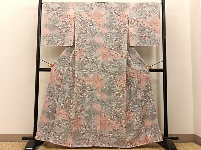 平和屋着物■上質な小紋 御所解文 暈し染め 金彩 正絹 逸品 BAAY8098hj
