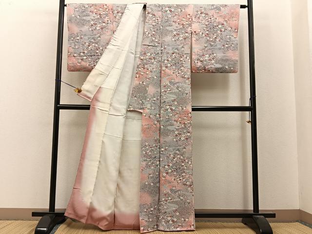 平和屋着物■上質な小紋 御所解文 暈し染め 金彩 正絹 逸品 BAAY8098hj