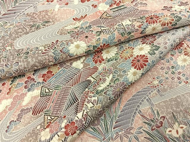 平和屋着物■上質な小紋 御所解文 暈し染め 金彩 正絹 逸品 BAAY8098hj