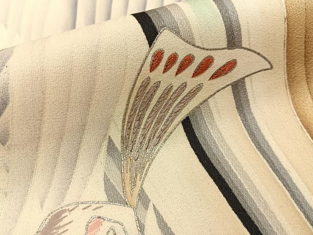 平和屋着物■豪華振袖 作家物 刺繍 鳳凰 暈し染め 銀彩 正絹 逸品 BAAY8100hj