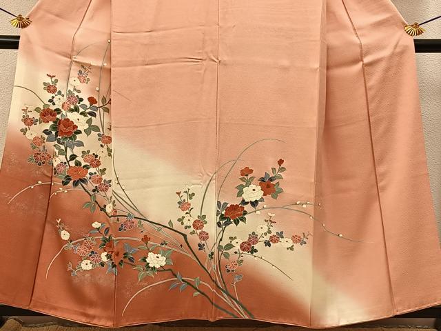 平和屋着物■訪問着 草花文 暈し染め 金彩 正絹 逸品 BAAY8101hj