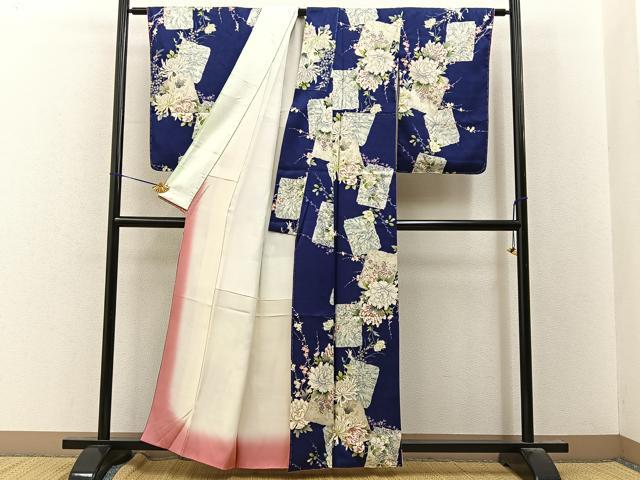 平和屋着物■上質な小紋 色紙重ね花文 金彩 正絹 逸品 未使用 BAAY8111hj